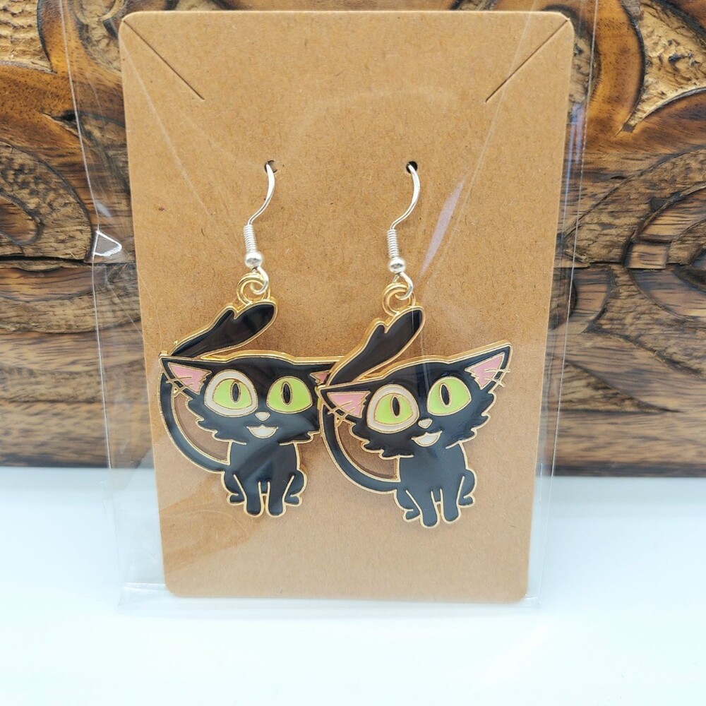 Black Cat Anime Earrings